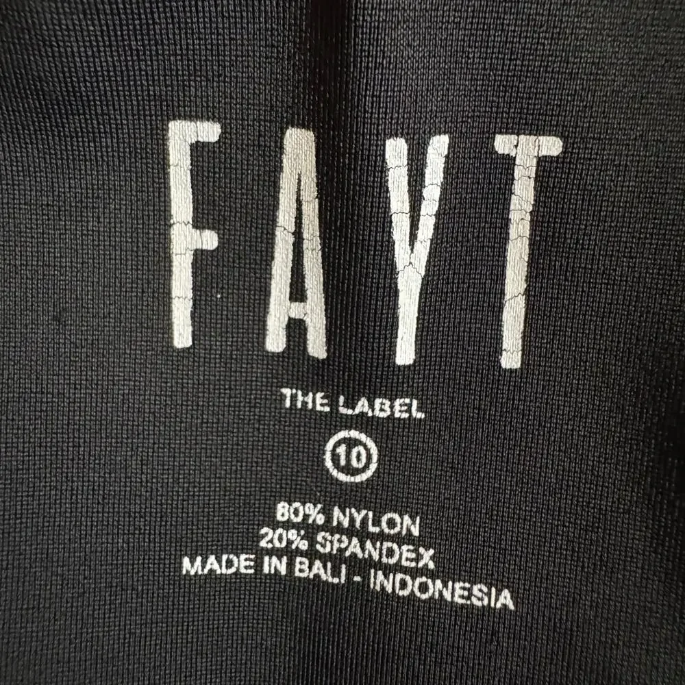 FAYT‎ The Label Swim Bikini Bottoms 10 (6 US) Black Mid High Waist
